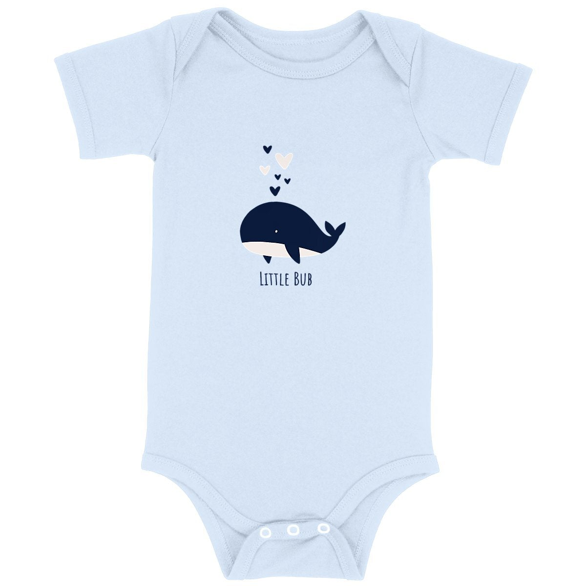 Little Bub organic romper - Whale Blue