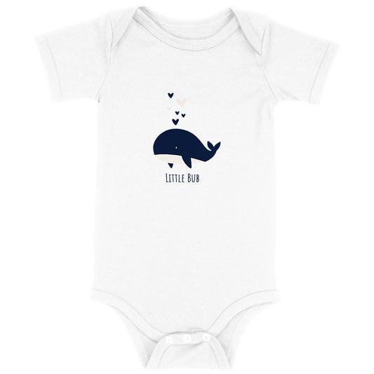 Little Bub organic romper - Whale Blue