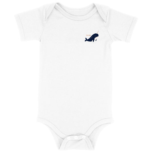 Little Bub organic romper - Whale Blue